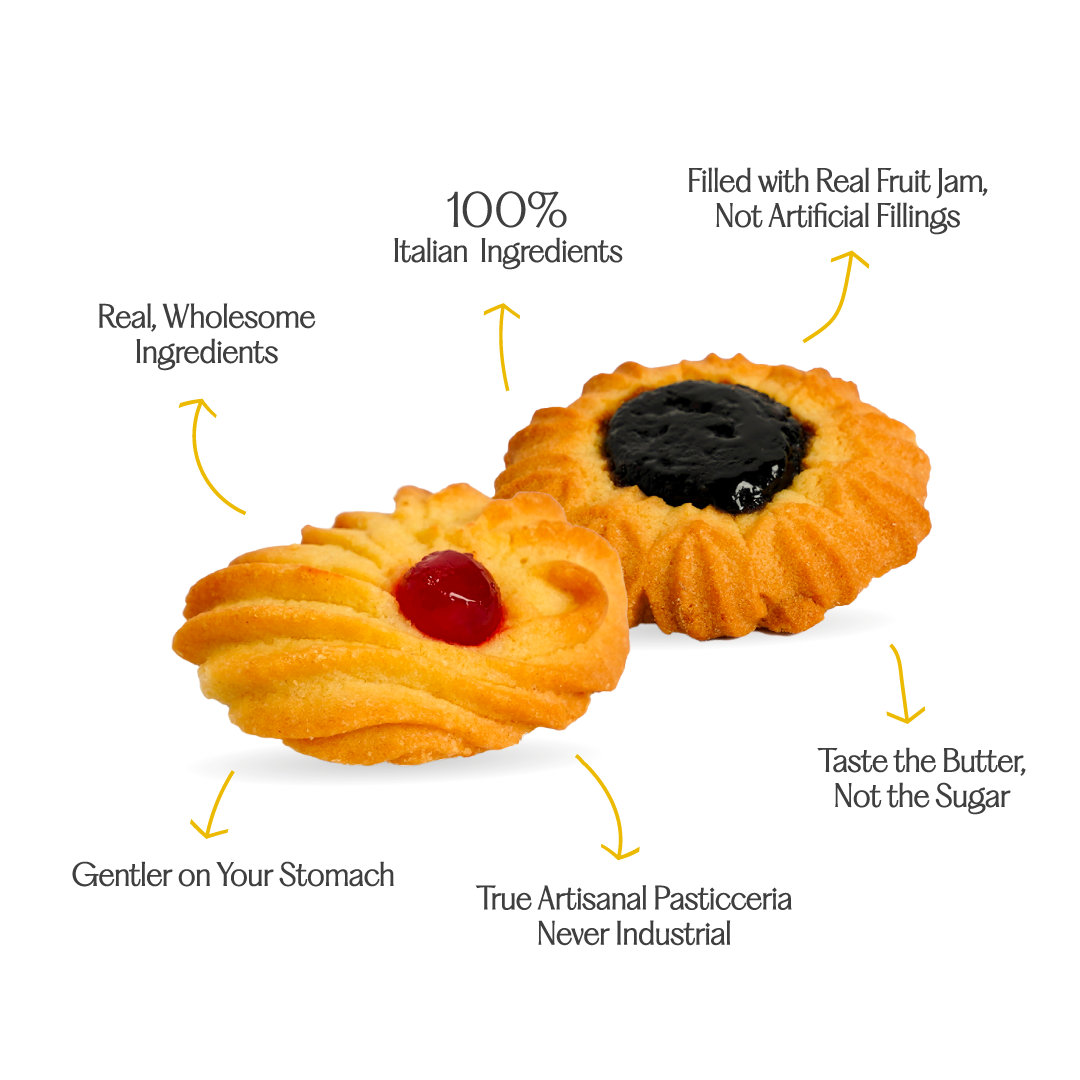 ITALIAN BUTTER COOKIES WITH PLUM AND CHERRY JELLY - PASTICCERIA DUO