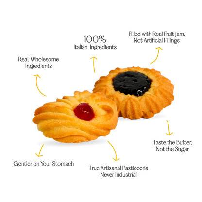 ITALIAN BUTTER COOKIES WITH PLUM AND CHERRY JELLY - PASTICCERIA DUO